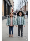 Dacron Puffer Jacket for Kids Fur Lined 5146 - mint