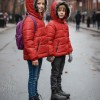 Dacron Puffer Jacket for Kids Fur Lined 5146 - red