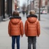 Dacron Puffer Jacket for Kids Fur Lined 5146 - terracotta