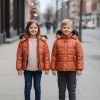 Dacron Puffer Jacket for Kids Fur Lined 5146 - terracotta