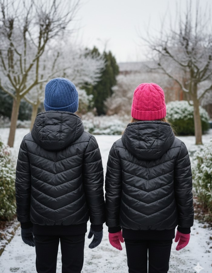Kids' Full Fleece-Lined Puffer Jacket 5149 - black