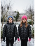 Gefütterte Pufferjacke mit durchgehendem Fleece-Futter für Kinder 5149 - Schwarz