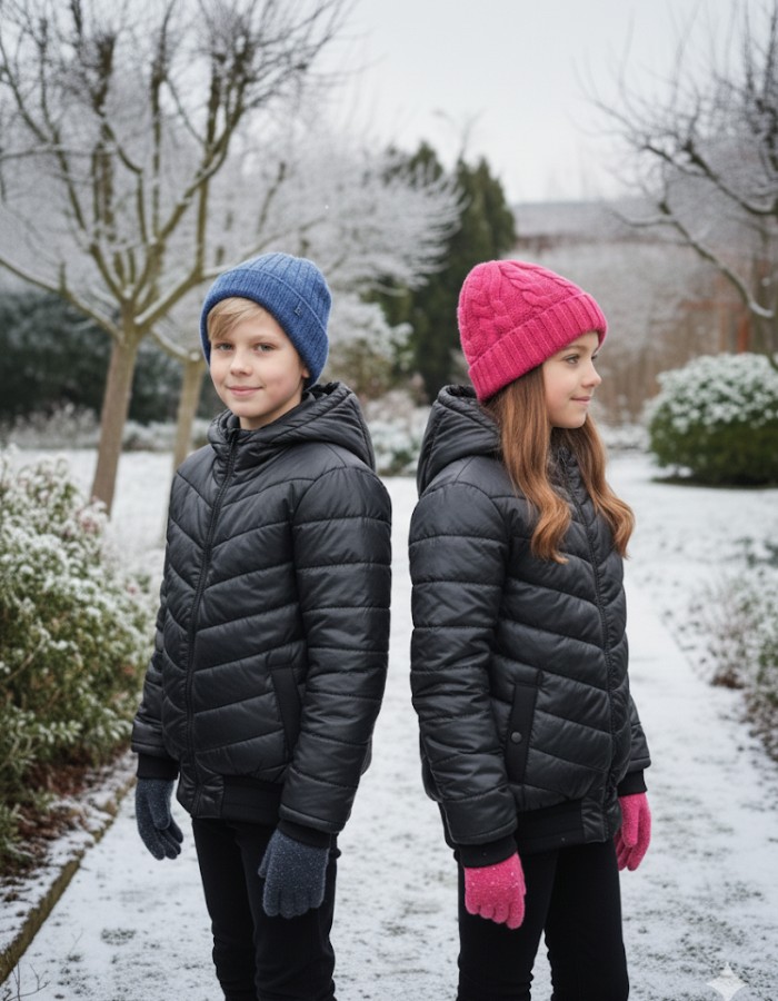 Kids' Full Fleece-Lined Puffer Jacket 5149 - black