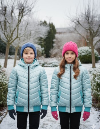 Kids' Full Fleece-Lined Puffer Jacket 5149 - mint