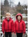 Gefütterte Pufferjacke mit durchgehendem Fleece-Futter für Kinder 5149 - Rot