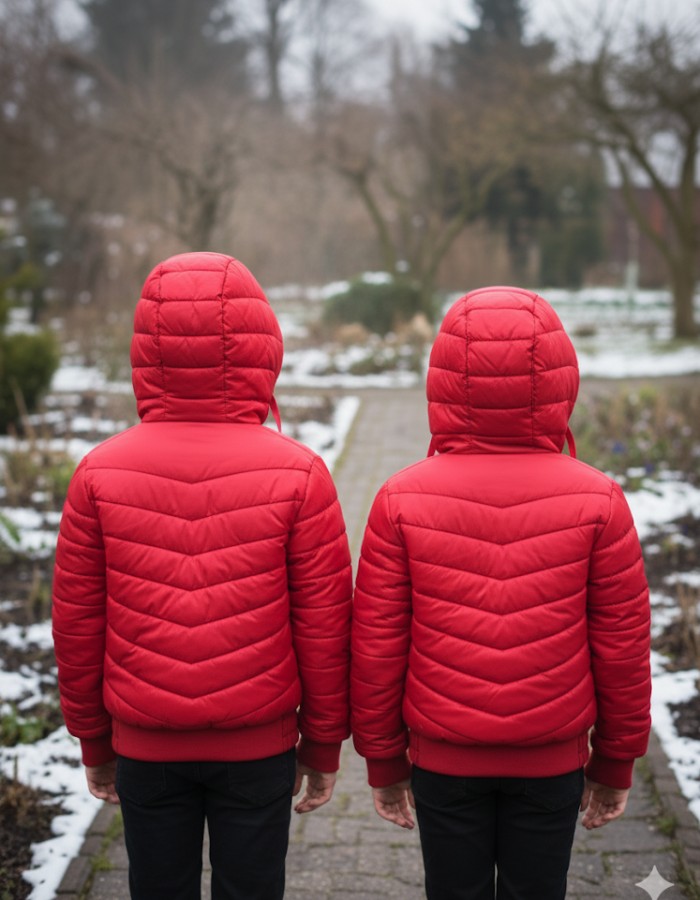 Kids' Full Fleece-Lined Puffer Jacket 5149 - red