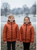 Gefütterte Pufferjacke mit durchgehendem Fleece-Futter für Kinder 5149 - Ziegelrot