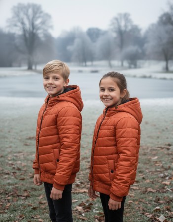 Kids' Full Fleece-Lined Puffer Jacket 5149 - terracotta