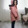Lined Canvas Jacket with Fur for Kids 5136- pink