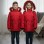Mit Pelz gefütterte Kinder-Leinenjacke 5136  - Rot