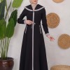 Modest linen  trench coat 1221 - black