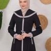 Modest linen  trench coat 1221 - black