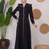 Modest linen  trench coat 1221 Koyu Antrasit