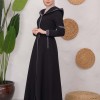 Modest linen  trench coat 1221 Koyu Antrasit
