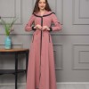 Modest linen  trench coat 1221 - pink