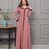 Modest linen  trench coat 1221 - pink