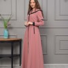Modest linen  trench coat 1221 - pink