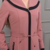 Modest linen  trench coat 1221 - pink