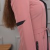 Modest linen  trench coat 1221 - pink