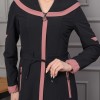 Modest linen  trench coat 1221 - powder pink/ dusty pink