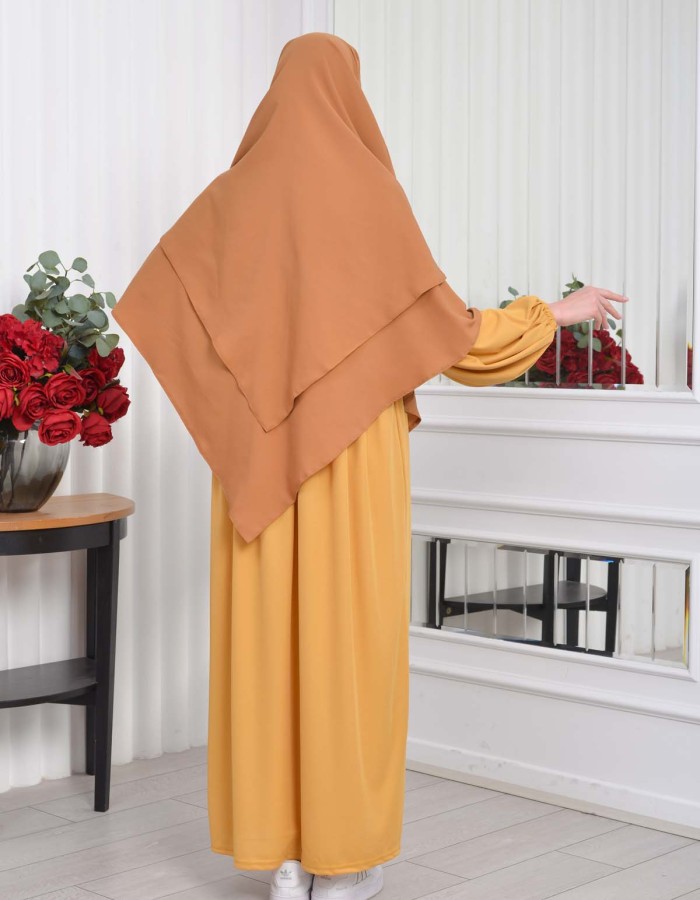 Casual Hijab Dress Suit 2 Pieces 828 Hardal