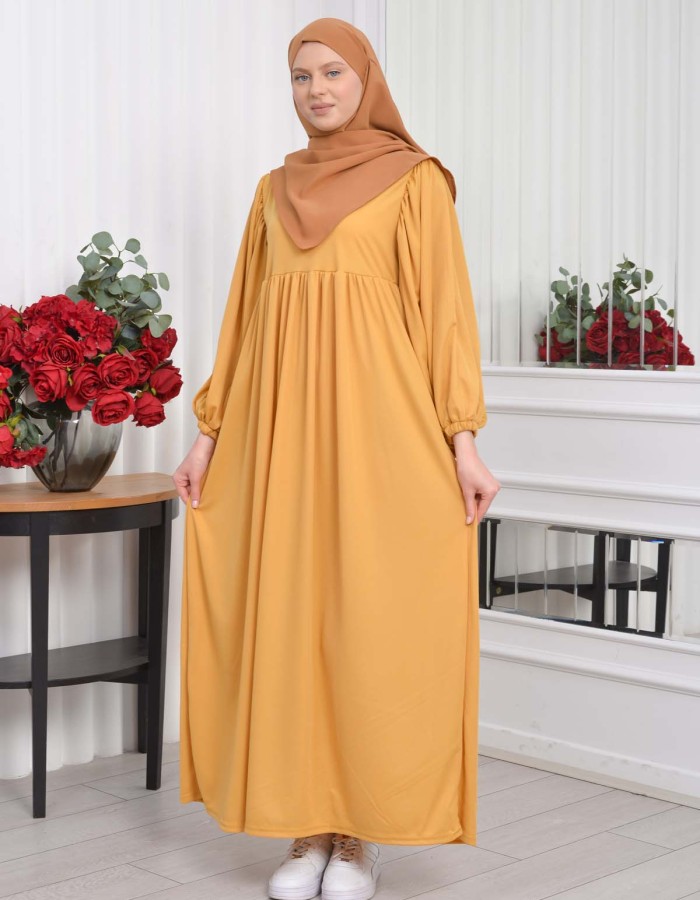 Casual Hijab Dress Suit 2 Pieces 828 Hardal