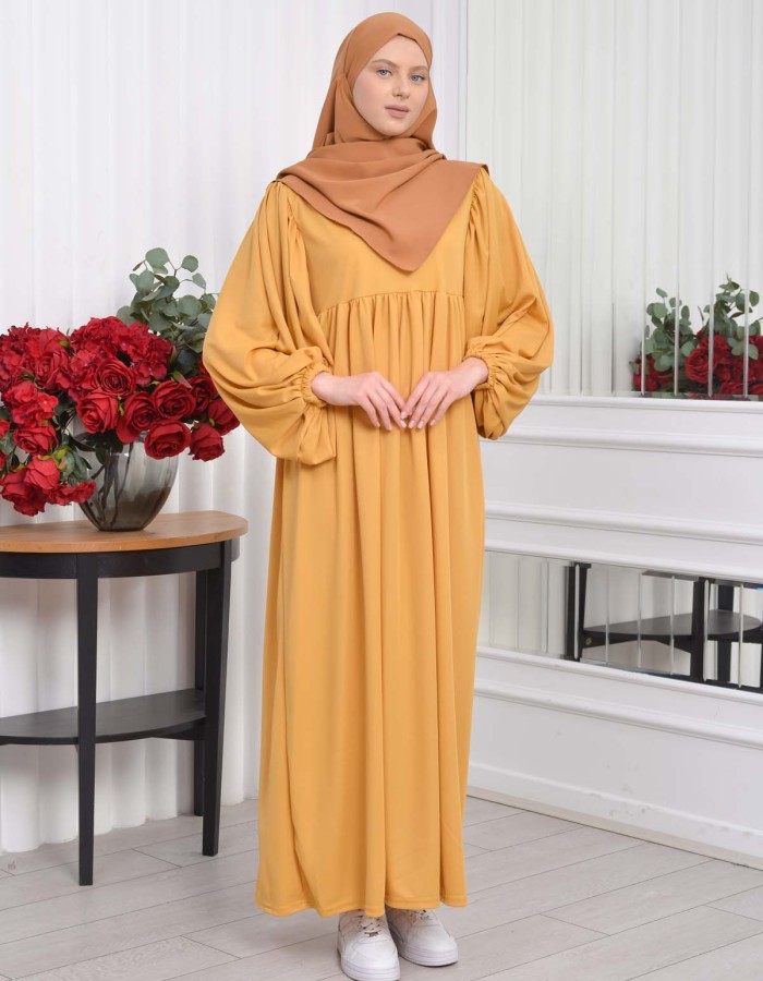 Casual Hijab Dress Suit 2 Pieces 828 Hardal
