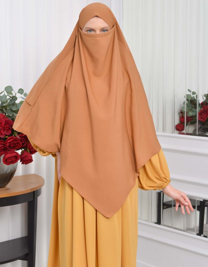 Casual Hijab Dress Suit 2 Pieces 828 Hardal