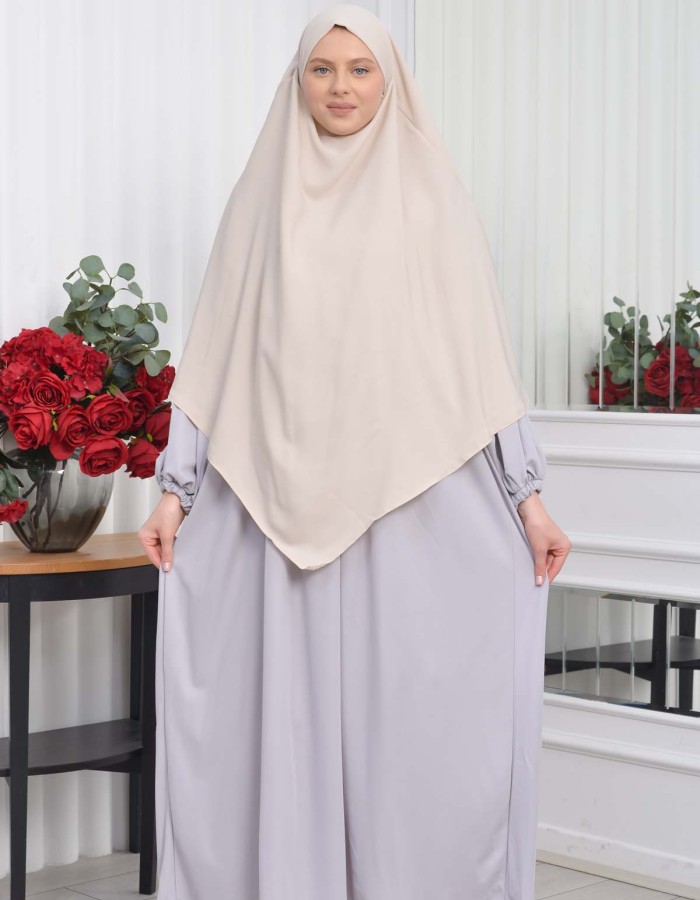 Casual Hijab Dress Suit 2 Pieces 828 - gray