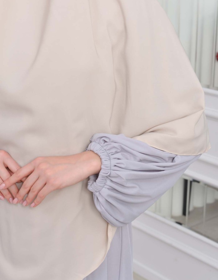 Casual Hijab Dress Suit 2 Pieces 828 - gray