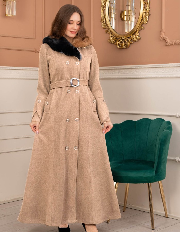Women’s Winter Wool Coat 1370  - Beige