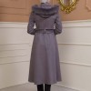 Women's trench coat suede, plisse, movable hood, 1316 Gri