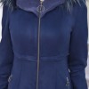 Hooded Zippered Hijab Overcoat 1331 - deep blue