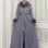 Luxus Double Cloche Ledermantel mit Kaninchenfell-Futter 1349 - Grau