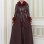 Luxus Double Cloche Ledermantel mit Kaninchenfell-Futter 1349 - Bordeaux