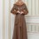 Luxus Double Cloche Ledermantel mit Kaninchenfell-Futter 1349 - Cognac