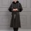 Luxury Woolen Trench Coat with Rabbit Fur Lining 1355 - black