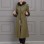 Luxuriöser Damen Trenchcoat aus Wolltuch mit Kaninchenfutter 1355 - Khaki