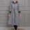 Luxuriöser Damen Trenchcoat aus Wolltuch mit Kaninchenfutter 1355 - Grau