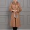 Luxury Woolen Trench Coat with Rabbit Fur Lining 1355 - tan