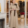 Cashmere Wool Coat with Fur Lining and Removable Hood - Code 1374 - Hellbraun