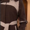 Cashmere Wool Coat with Fur Lining and Removable Hood - Code 1374 - Braun