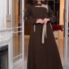 Cashmere Wool Coat with Fur Lining and Removable Hood - Code 1374 - Braun