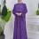 Modest Sharia Dress with Tie-Sleeve Detail 831 - purpul