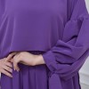 Lace up Sleeve Simple Hijab Dress 831 - purpul