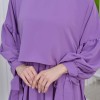 Lace up Sleeve Simple Hijab Dress 831 - lilac