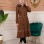 Premium Suede Trench Coat with Back Fur Lining 1363 - brown