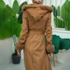 Womens Suede Fur Coat 1362 - Tabak