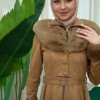 Womens Suede Fur Coat 1362 - Tabak