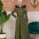 Damen Wildleder-Mantel mit abnehmbarer Pelzkapuze 1361 - khaki